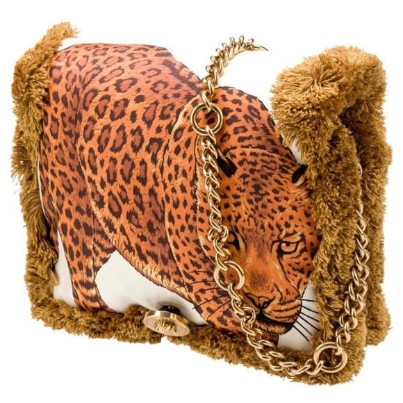 Versace Pillow Talk Silk Wild Leopard Shoulder Bag - Picture 2 of 13